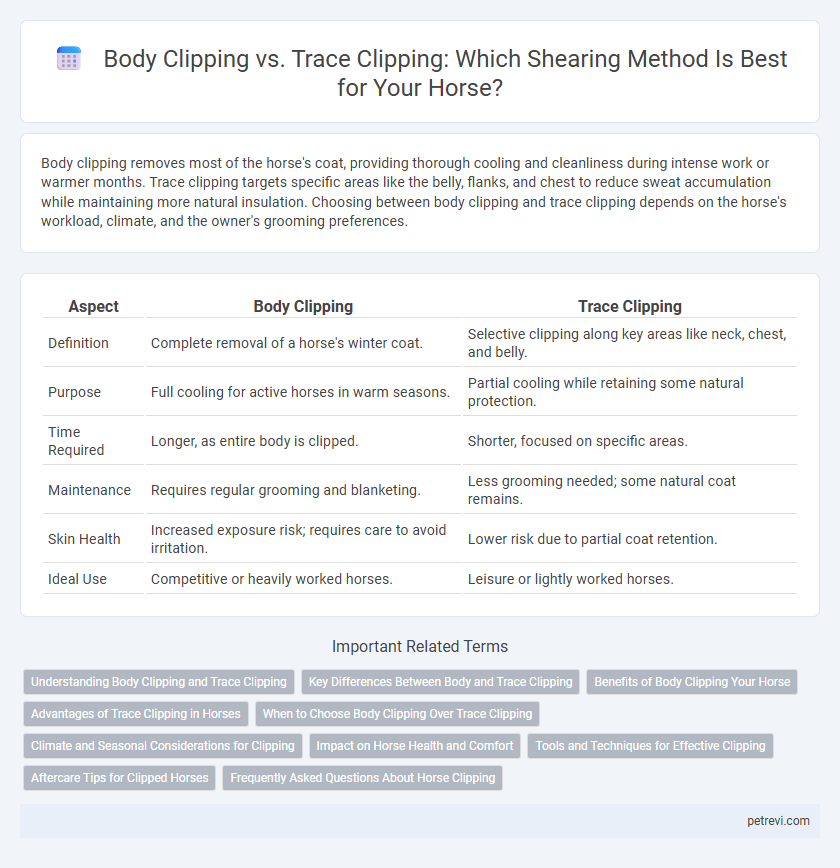 Body Clipping vs. Trace Clipping: Which Shearing Method Is Best for Your Horse?