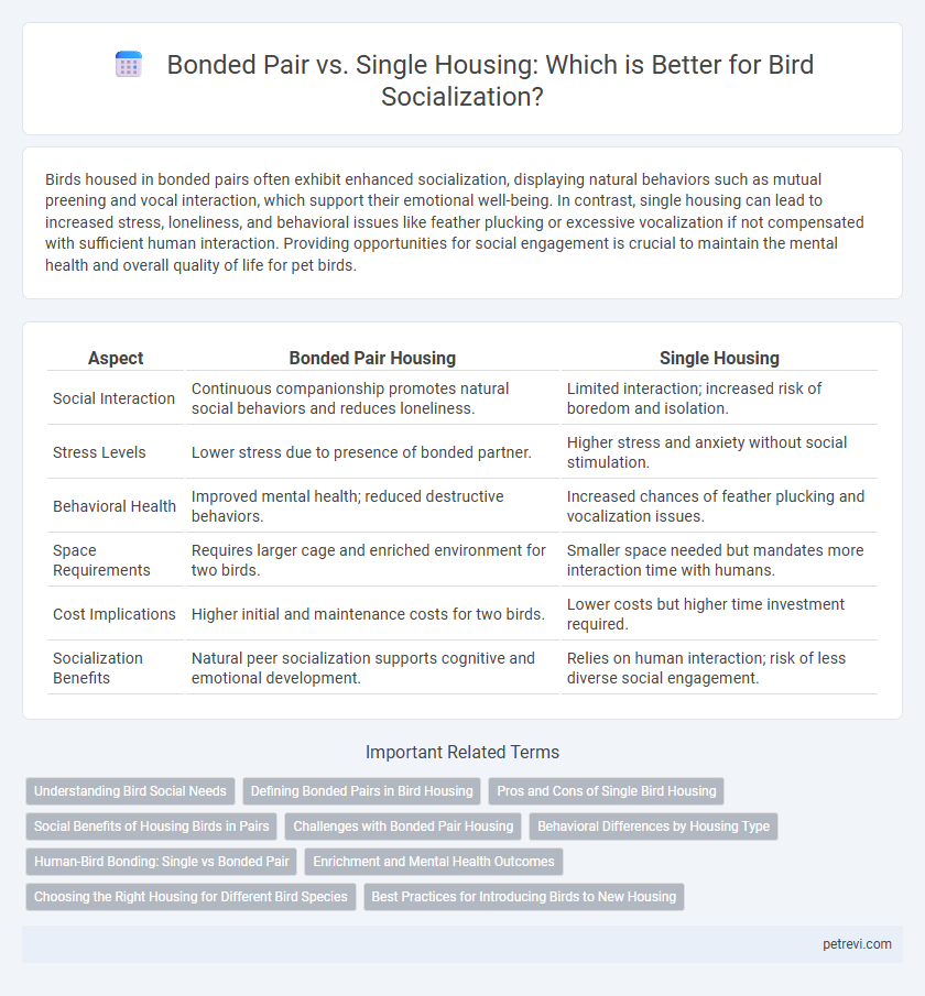 Bonded Pair vs. Single Housing: Which is Better for Bird Socialization?