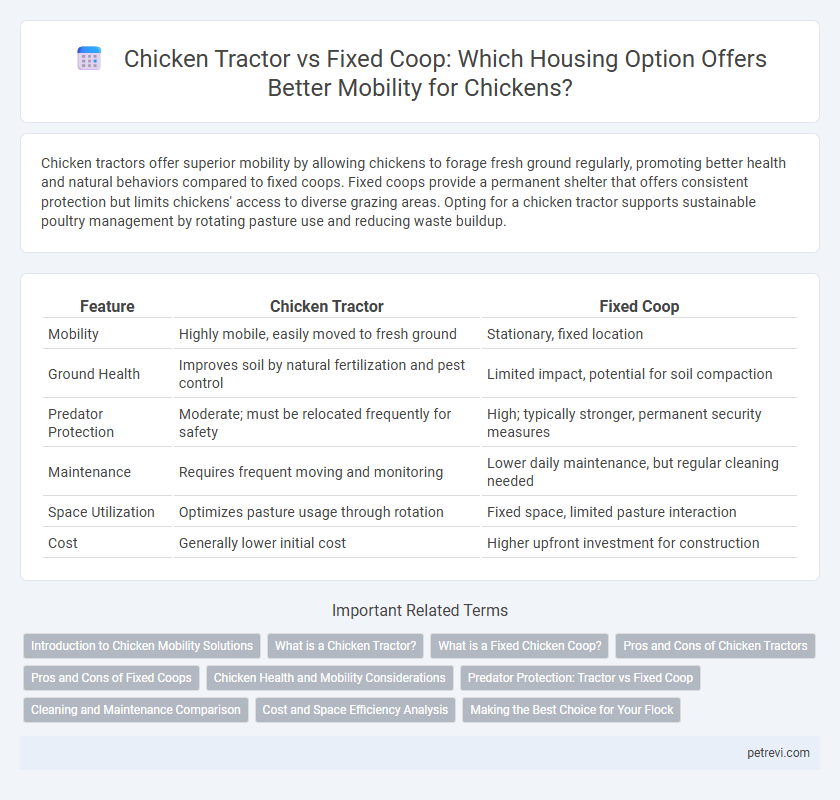 Chicken Tractor vs Fixed Coop: Which Housing Option Offers Better Mobility for Chickens?