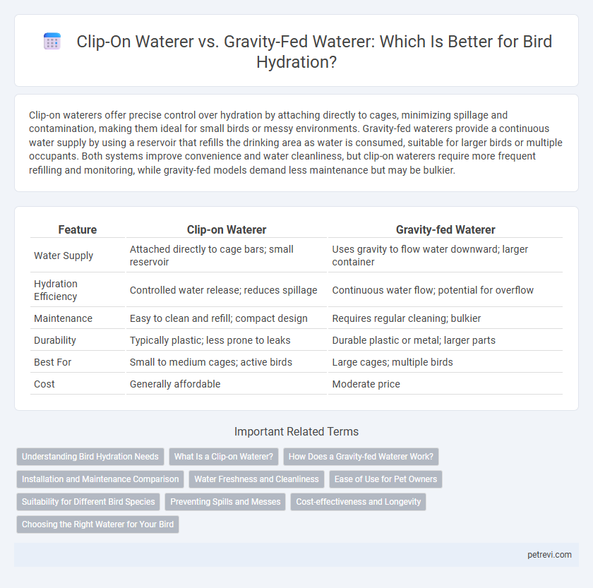 Clip-On Waterer vs. Gravity-Fed Waterer: Which Is Better for Bird Hydration?
