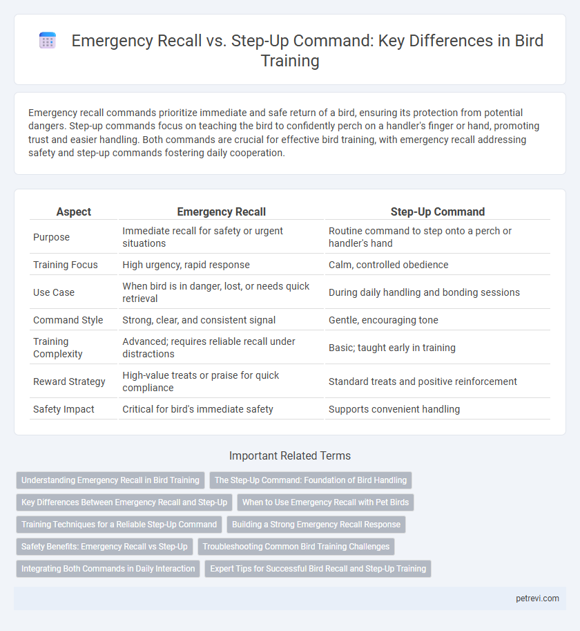 Emergency Recall vs. Step-Up Command: Key Differences in Bird Training
