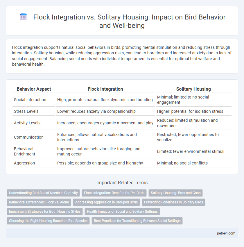 Flock Integration vs. Solitary Housing: Impact on Bird Behavior and Well-being