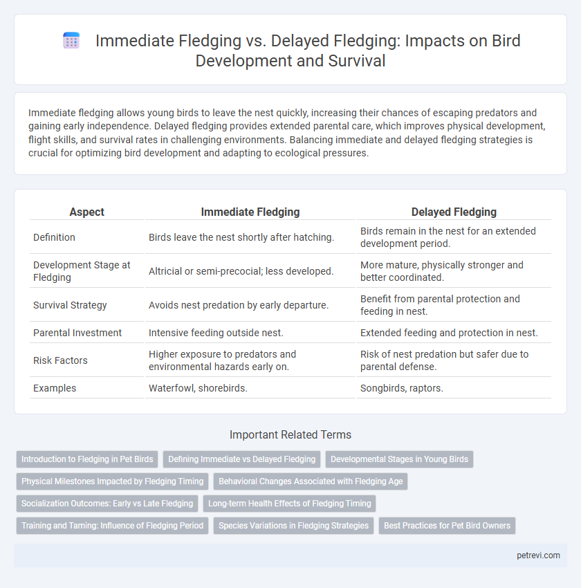 Immediate Fledging vs. Delayed Fledging: Impacts on Bird Development and Survival