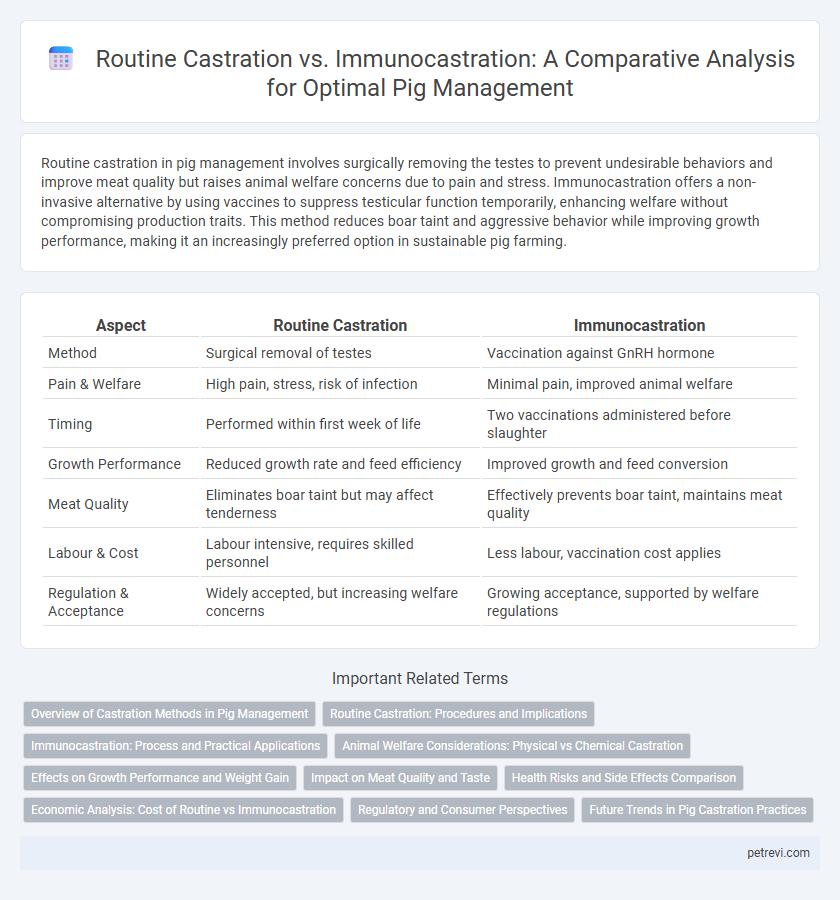 Routine Castration vs. Immunocastration: A Comparative Analysis for Optimal Pig Management