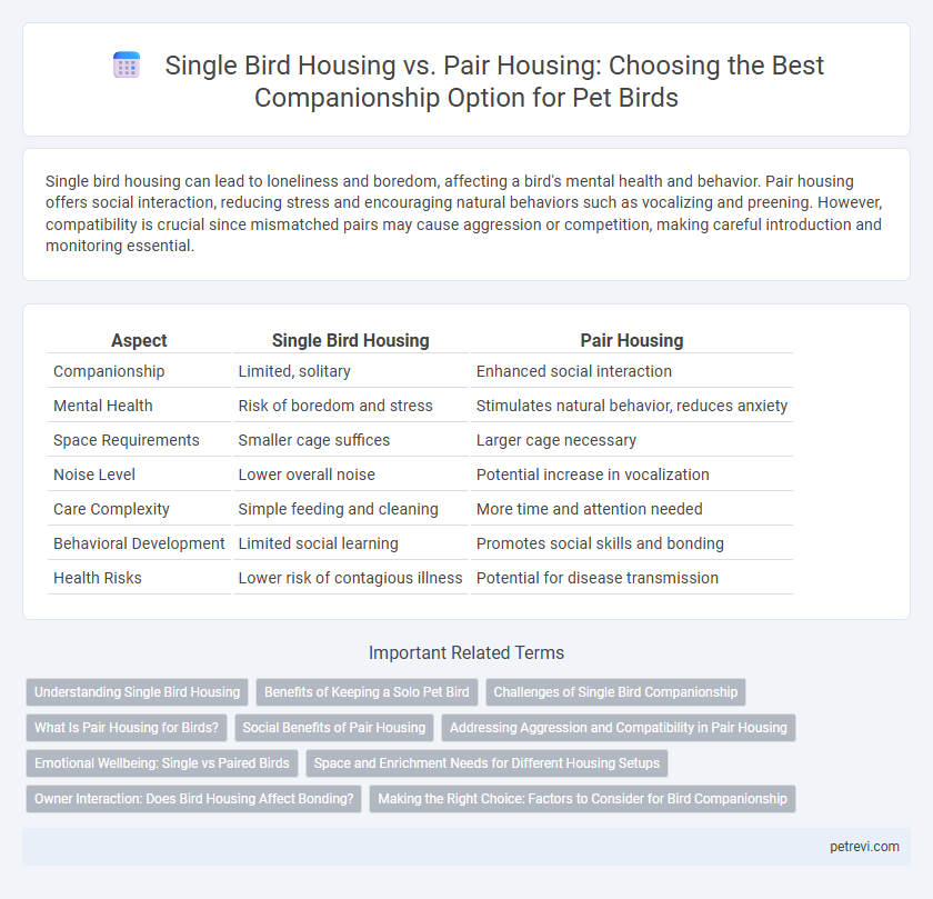 Single Bird Housing vs. Pair Housing: Choosing the Best Companionship Option for Pet Birds