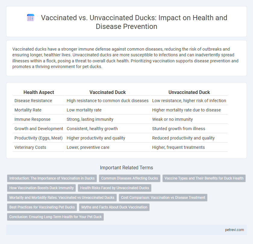 Vaccinated vs. Unvaccinated Ducks: Impact on Health and Disease Prevention
