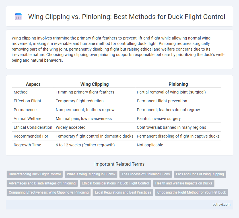 Wing Clipping vs. Pinioning: Best Methods for Duck Flight Control
