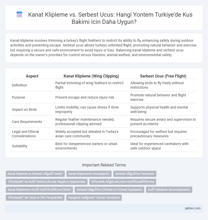 Kanat Klipleme vs. Serbest Ucus: Hangi Yontem Turkiye'de Kus Bakimi Icin Daha Uygun?