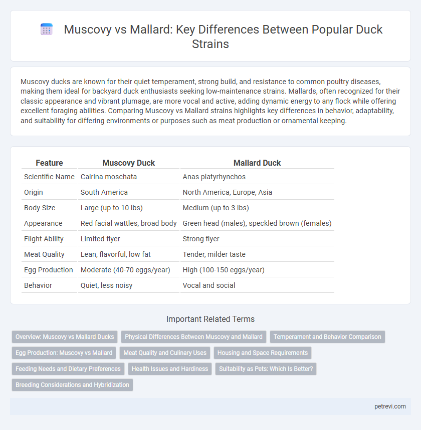 Muscovy vs Mallard: Key Differences Between Popular Duck Strains