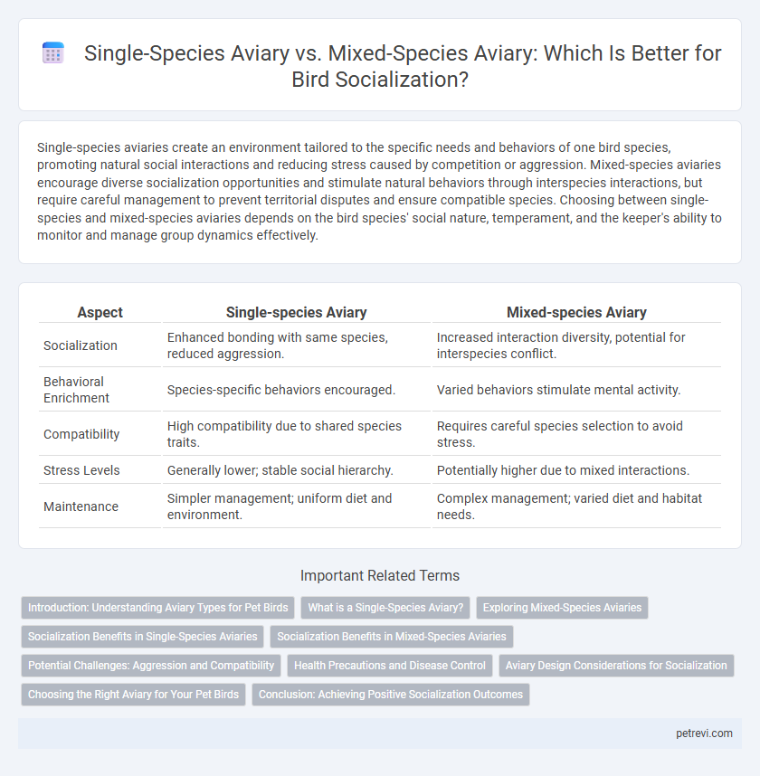 Single-Species Aviary vs. Mixed-Species Aviary: Which Is Better for Bird Socialization?