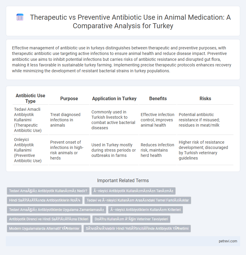 Therapeutic vs Preventive Antibiotic Use in Animal Medication: A Comparative Analysis for Turkey