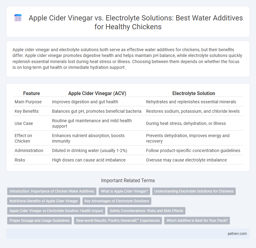 Apple Cider Vinegar vs. Electrolyte Solutions: Best Water Additives for Healthy Chickens