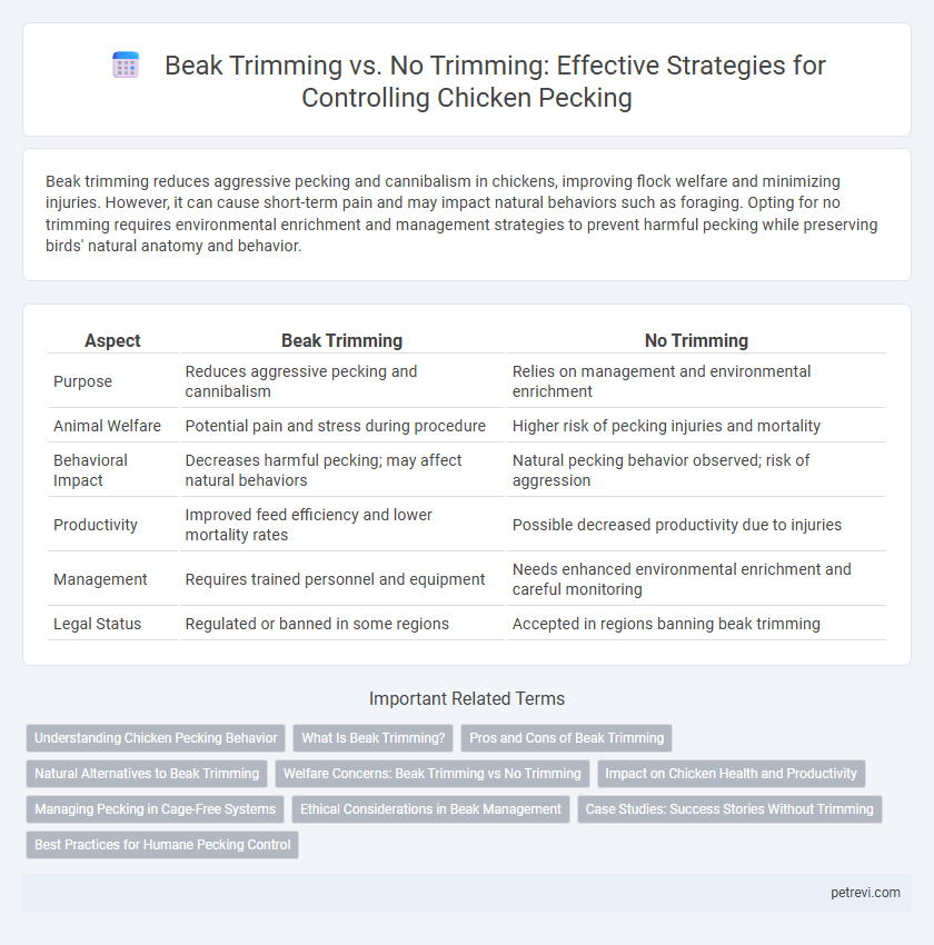 Beak Trimming vs. No Trimming: Effective Strategies for Controlling Chicken Pecking
