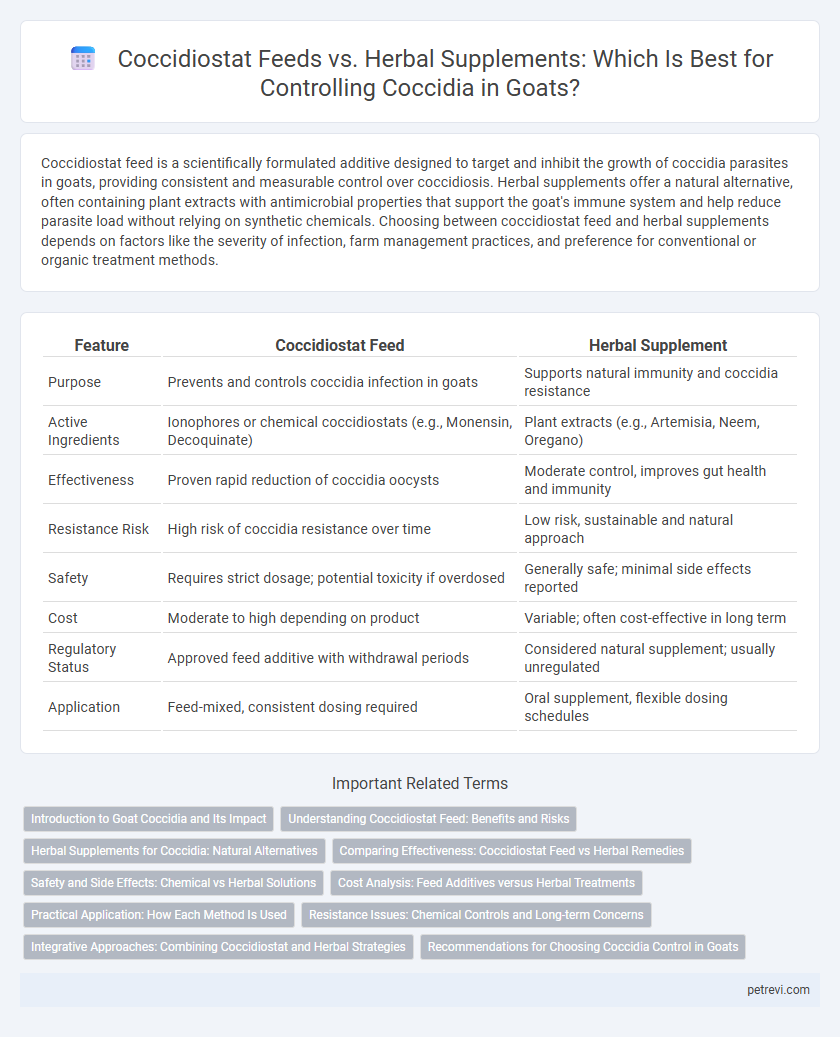 Coccidiostat Feeds vs. Herbal Supplements: Which Is Best for Controlling Coccidia in Goats?