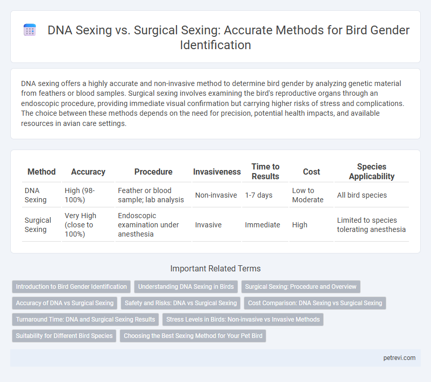 DNA Sexing vs. Surgical Sexing: Accurate Methods for Bird Gender Identification