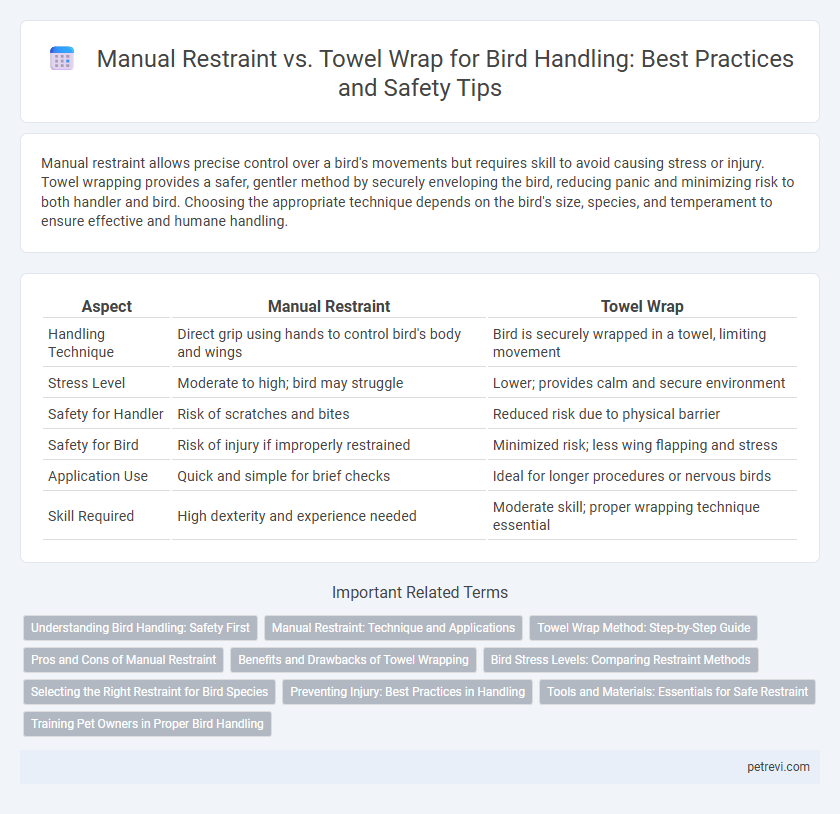 Manual Restraint vs. Towel Wrap for Bird Handling: Best Practices and Safety Tips