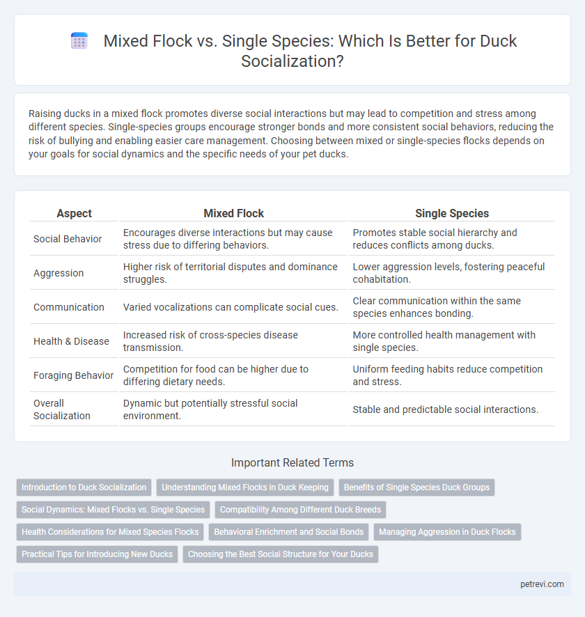 Mixed Flock vs. Single Species: Which Is Better for Duck Socialization?