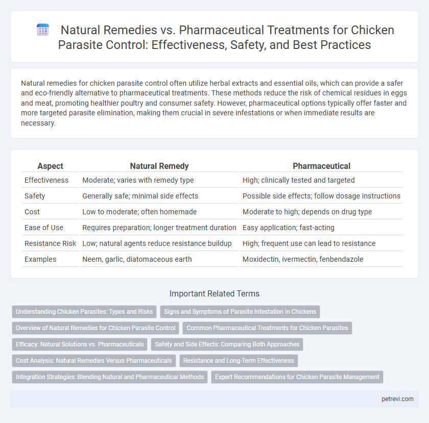 Natural Remedies vs. Pharmaceutical Treatments for Chicken Parasite Control: Effectiveness, Safety, and Best Practices