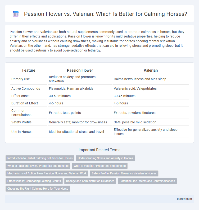 Passion Flower vs. Valerian: Which Is Better for Calming Horses?