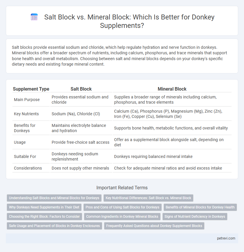 Salt Block vs. Mineral Block: Which Is Better for Donkey Supplements?