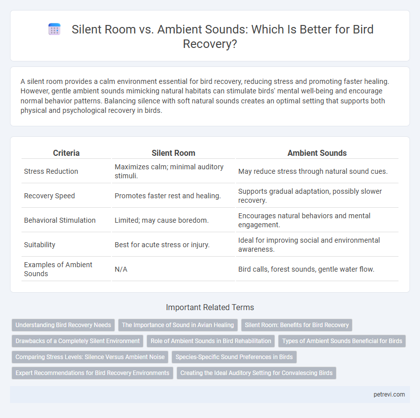 Silent Room vs. Ambient Sounds: Which Is Better for Bird Recovery?
