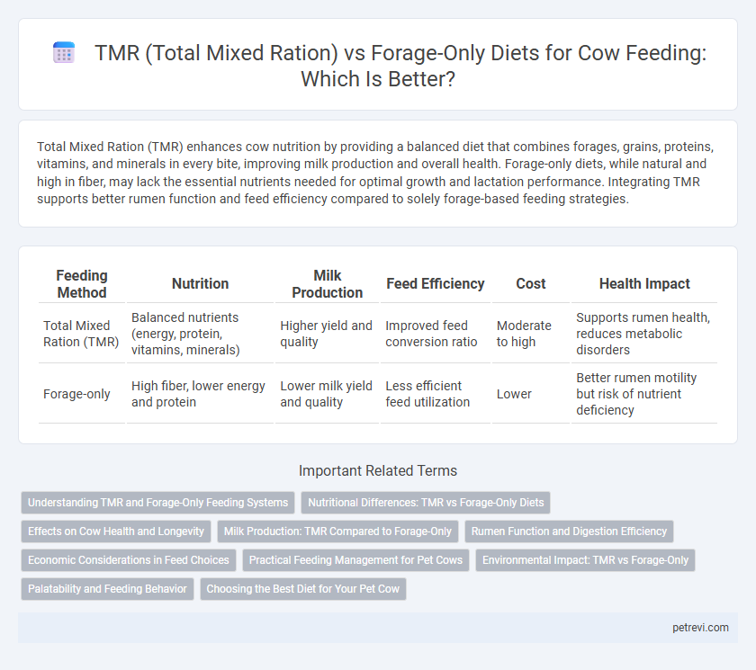 TMR (Total Mixed Ration) vs Forage-Only Diets for Cow Feeding: Which Is Better?