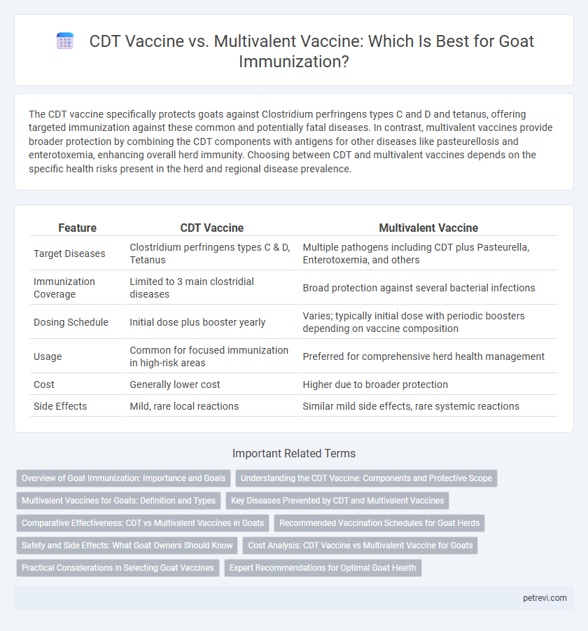 CDT Vaccine vs. Multivalent Vaccine: Which Is Best for Goat Immunization?