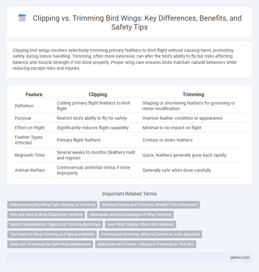 Clipping vs. Trimming Bird Wings: Key Differences, Benefits, and Safety Tips