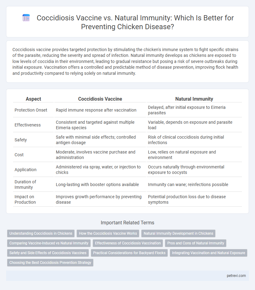Coccidiosis Vaccine vs. Natural Immunity: Which Is Better for Preventing Chicken Disease?