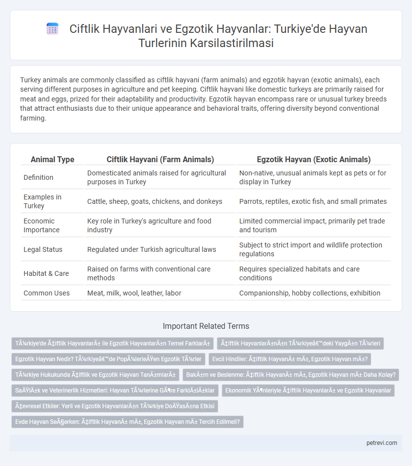 Ciftlik Hayvanlari ve Egzotik Hayvanlar: Turkiye'de Hayvan Turlerinin Karsilastirilmasi
