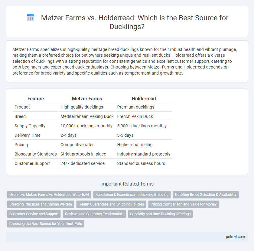 Metzer Farms vs. Holderread: Which is the Best Source for Ducklings?