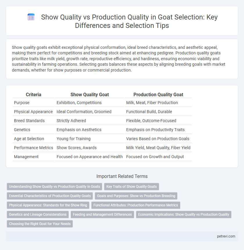 Show Quality vs Production Quality in Goat Selection: Key Differences and Selection Tips