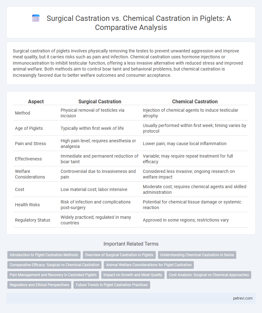 Surgical Castration vs. Chemical Castration in Piglets: A Comparative Analysis