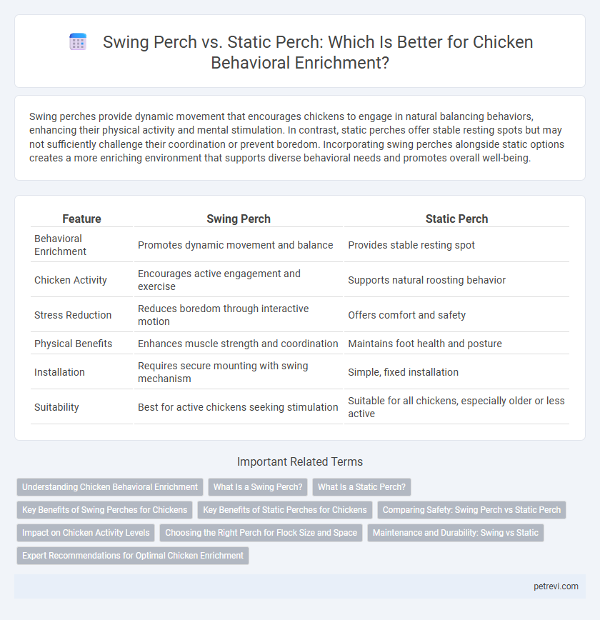 Swing Perch vs. Static Perch: Which Is Better for Chicken Behavioral Enrichment?