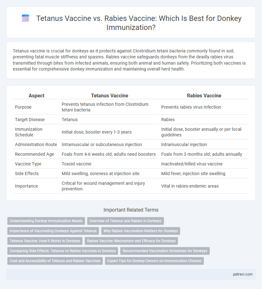 Tetanus Vaccine vs. Rabies Vaccine: Which Is Best for Donkey Immunization?