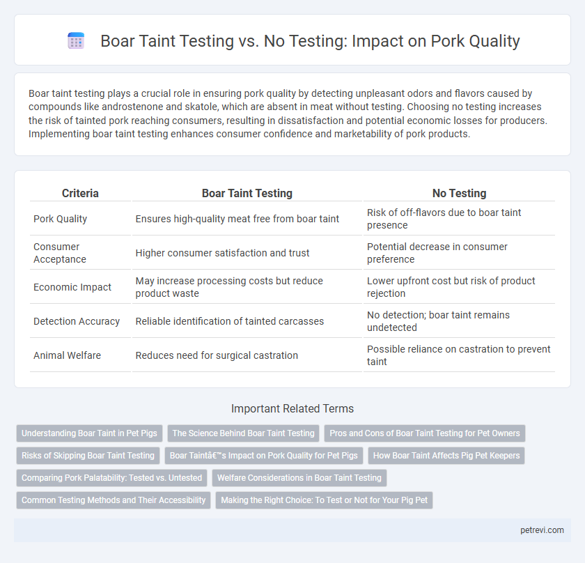 Boar Taint Testing vs. No Testing: Impact on Pork Quality