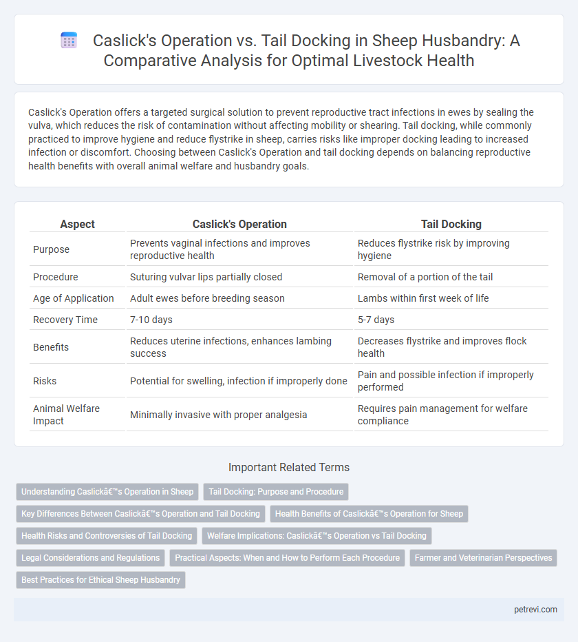 Caslick's Operation vs. Tail Docking in Sheep Husbandry: A Comparative Analysis for Optimal Livestock Health