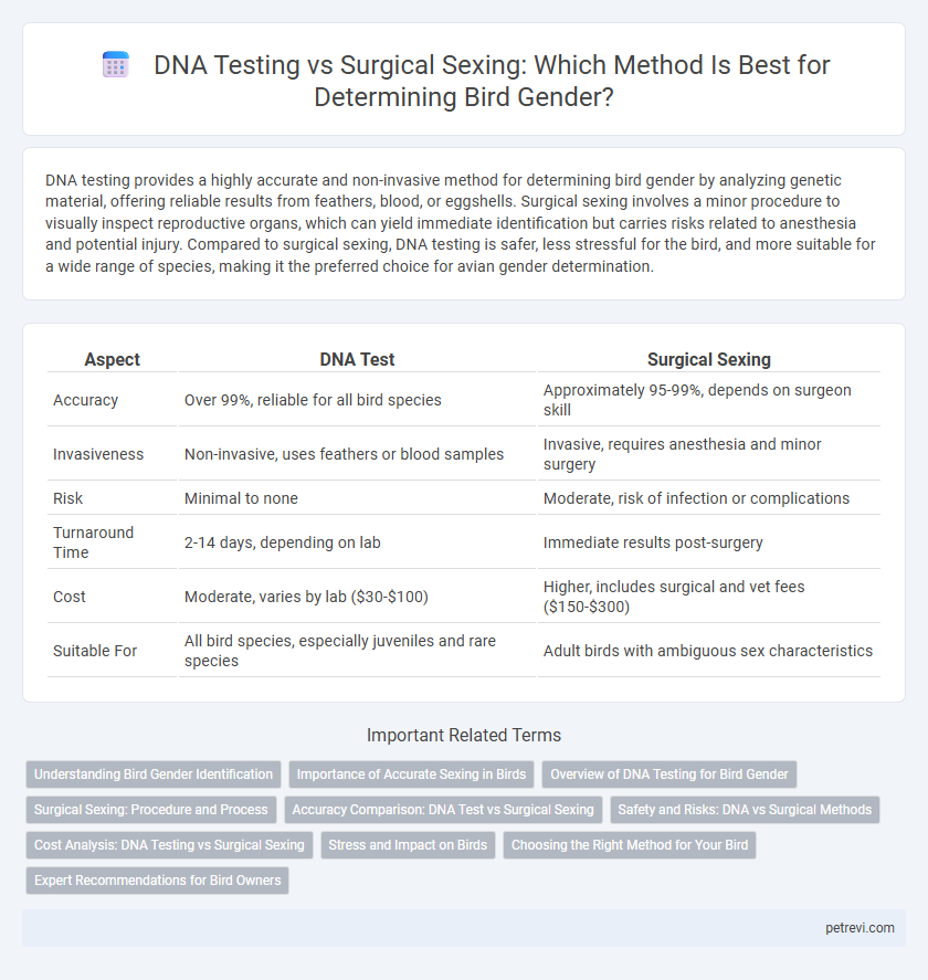 DNA Testing vs Surgical Sexing: Which Method Is Best for Determining Bird Gender?