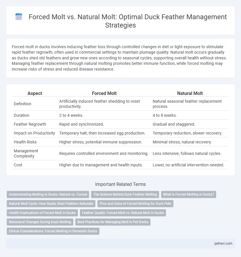 Forced Molt vs. Natural Molt: Optimal Duck Feather Management Strategies