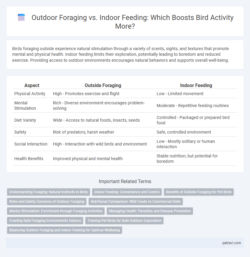 Outdoor Foraging vs. Indoor Feeding: Which Boosts Bird Activity More?