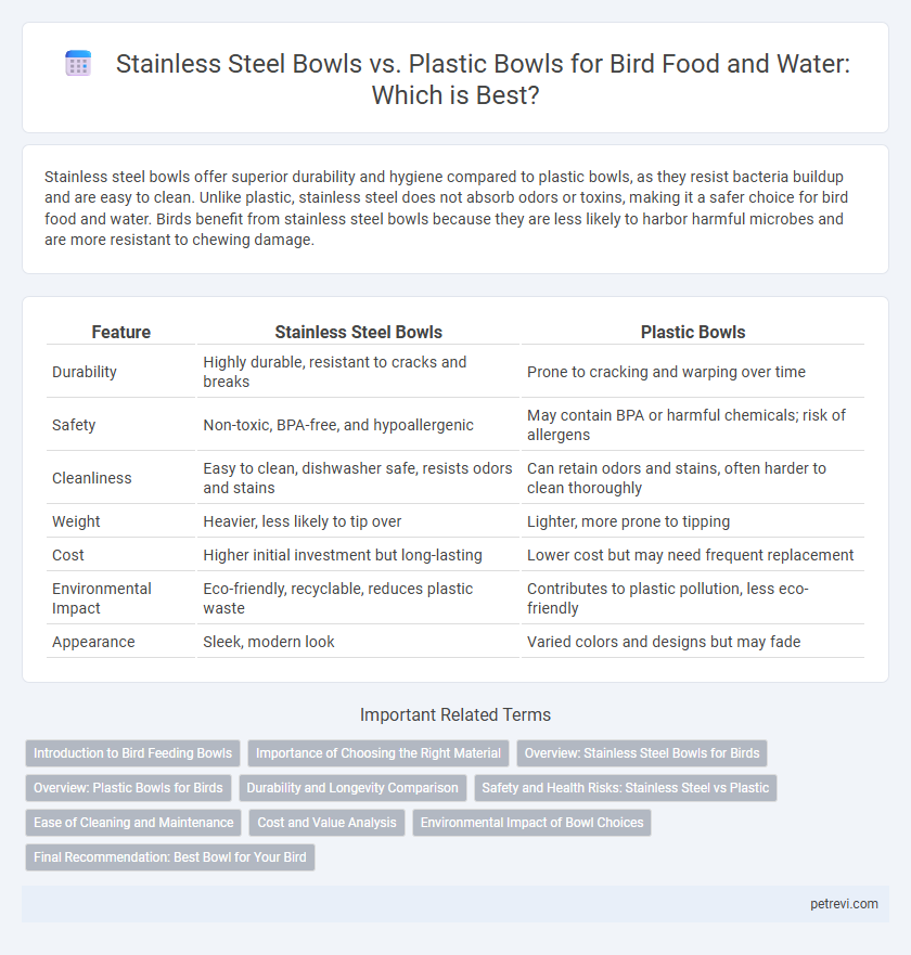 Stainless Steel Bowls vs. Plastic Bowls for Bird Food and Water: Which is Best?