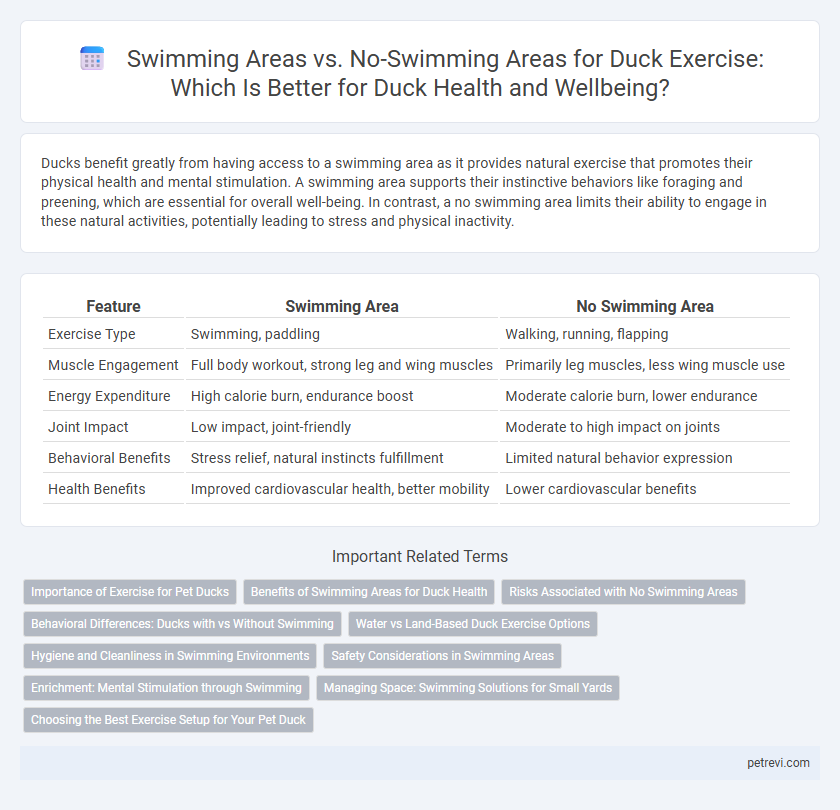 Swimming Areas vs. No-Swimming Areas for Duck Exercise: Which Is Better for Duck Health and Wellbeing?
