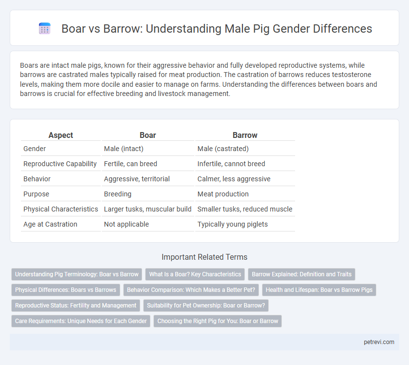 Boar vs Barrow: Understanding Male Pig Gender Differences