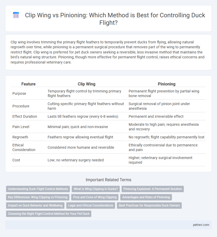 Clip Wing vs Pinioning: Which Method is Best for Controlling Duck Flight?
