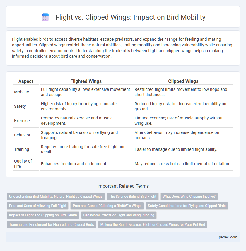 Flight vs. Clipped Wings: Impact on Bird Mobility