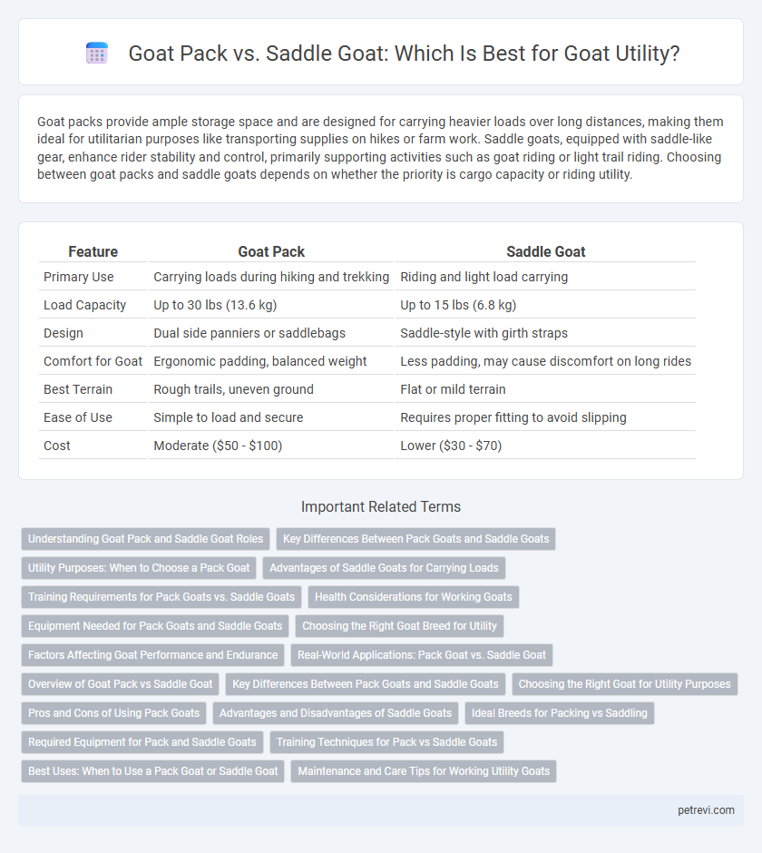 Goat Pack vs. Saddle Goat: Which Is Best for Goat Utility?