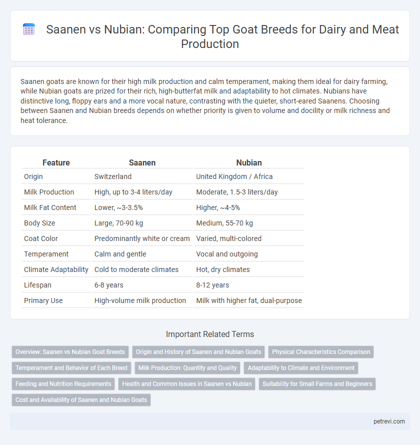 Saanen vs Nubian: Comparing Top Goat Breeds for Dairy and Meat Production