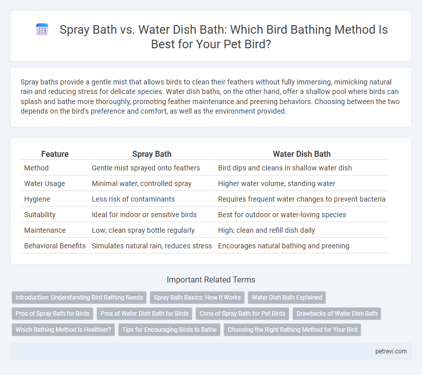 Spray Bath vs. Water Dish Bath: Which Bird Bathing Method Is Best for Your Pet Bird?