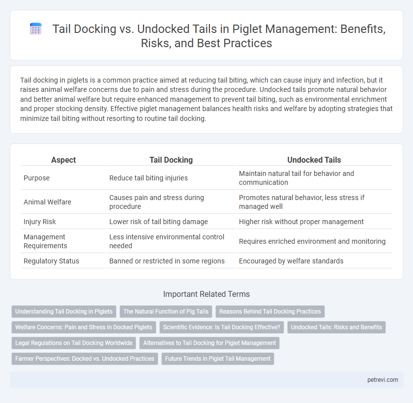 Tail Docking vs. Undocked Tails in Piglet Management: Benefits, Risks, and Best Practices