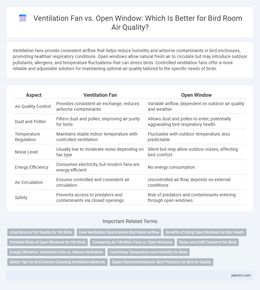 Ventilation Fan vs. Open Window: Which Is Better for Bird Room Air Quality?